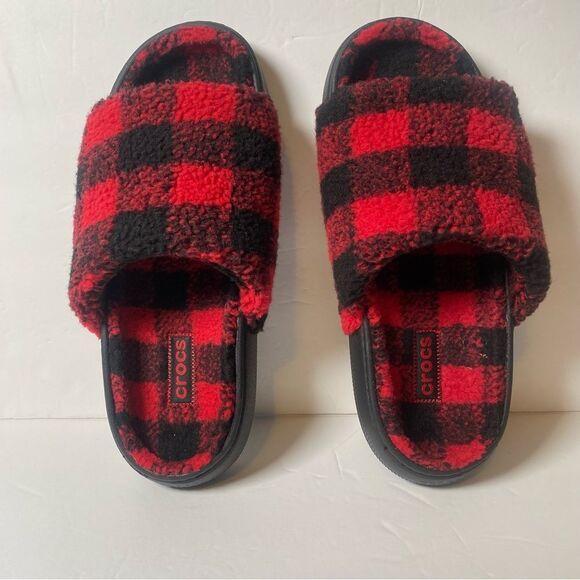 CROCS Other - Crocs Classic Buffalo Checkered Slides Size Men's 11